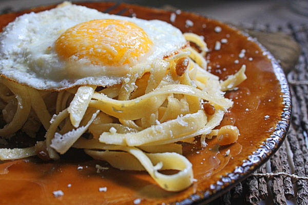 Pine Nuts Fried Eggs Brown Butter Pasta