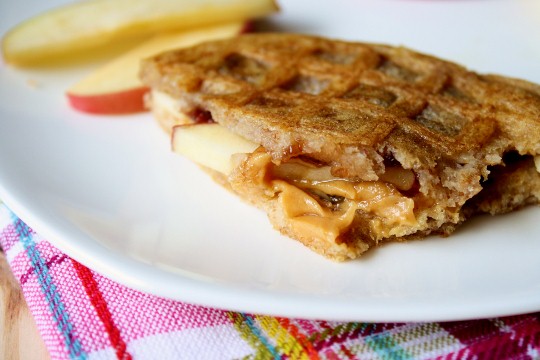 Yummy Apples and Raisins Peanut Butter Panini Waffle