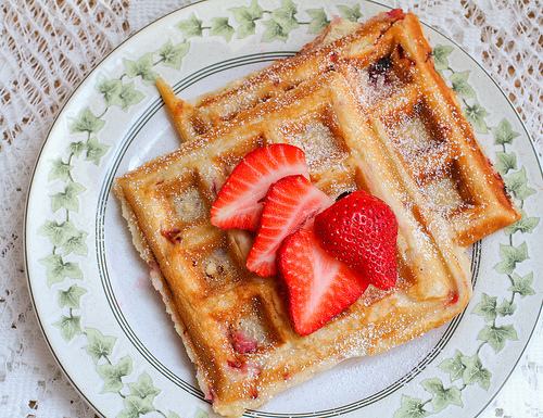 Delicious Strawberry Waffles