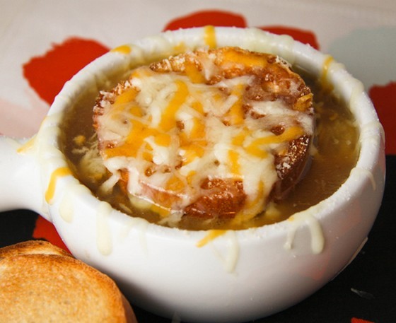 French Onion Soup with Four Mixed Cheeses