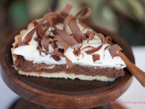 Chocolate Ricotta Creme Tart Topped with Choco Ribbons