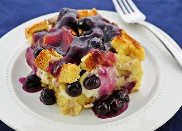 Delicious Creamy Overnight Blueberry French Toast