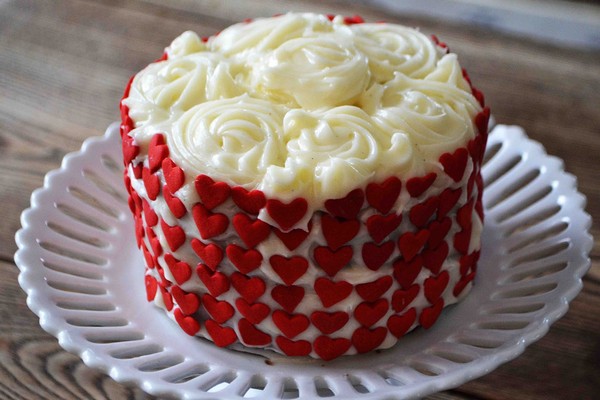 Valentine Day Red Velvet Chocolate Marble Cake
