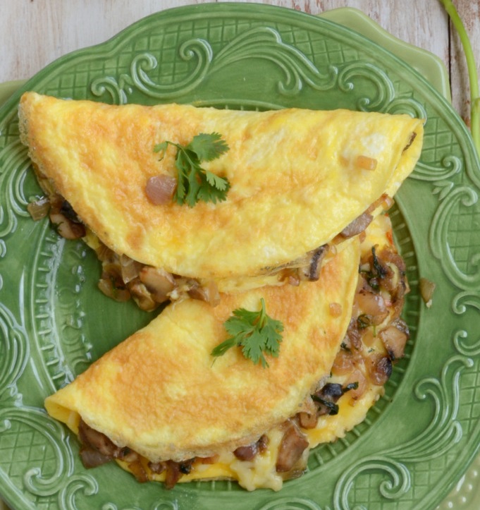 Delicious Mushroom Cheese Omelette