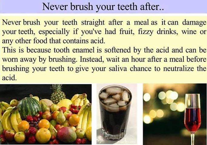Never Brush Your Teeth Straight After Meal