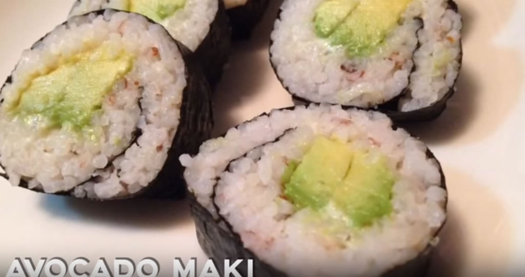 Homemade Adocado Maki Sushi