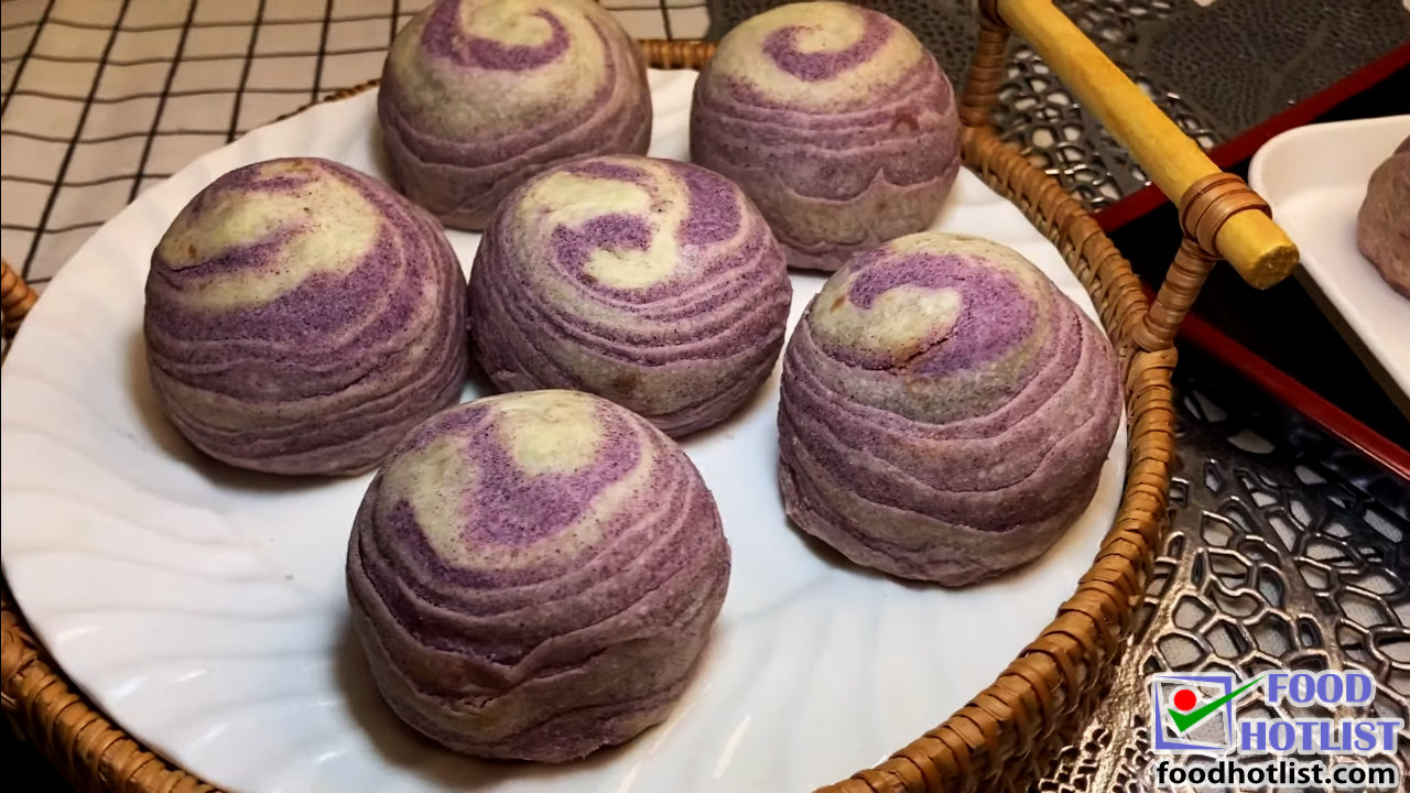Purple Sweet Potato Spiral Mooncakes Recipe